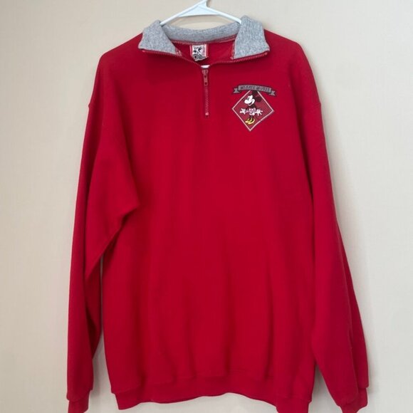 Y2K WALT DISNEY SWEATSHIRT AUTHENTIC RED MINNI MOUSE POLKA DOT DRESS Sz L - Picture 15 of 16